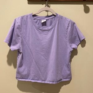 Outdoor Voices Periwinkle cropped cotton tee